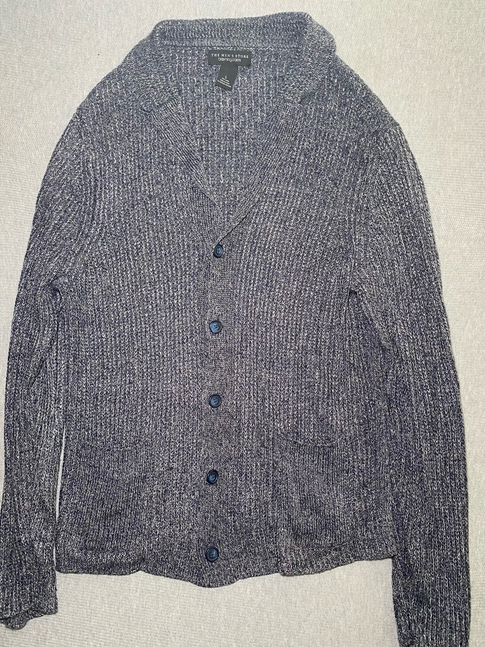 THE MEN'S STORE Bloomingdale’s 100% Linen Heavy Marled Knit Cardigan Size L